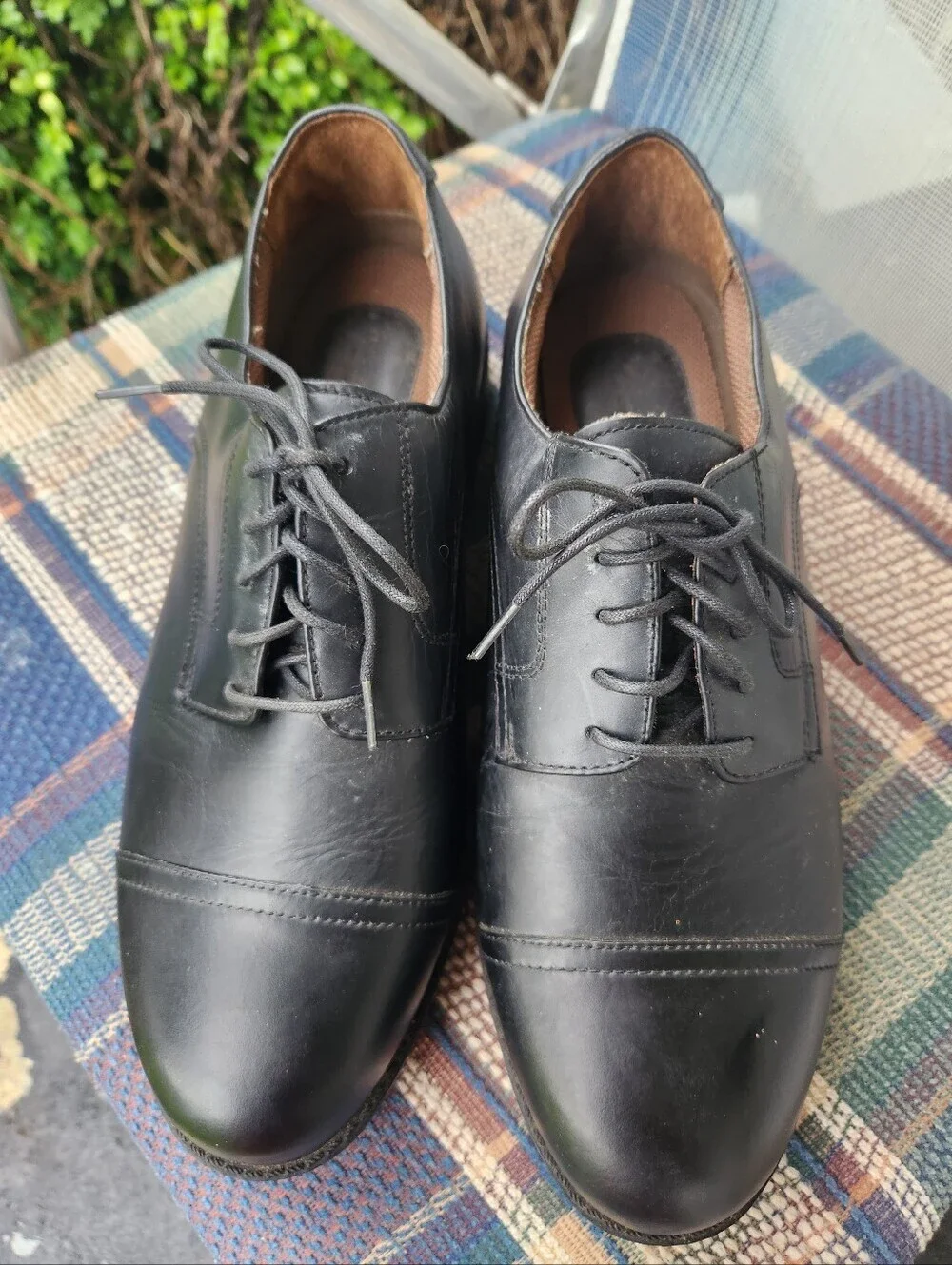 GH BASS BLACK DRESS shoes Lace Up Like New Size 10.5